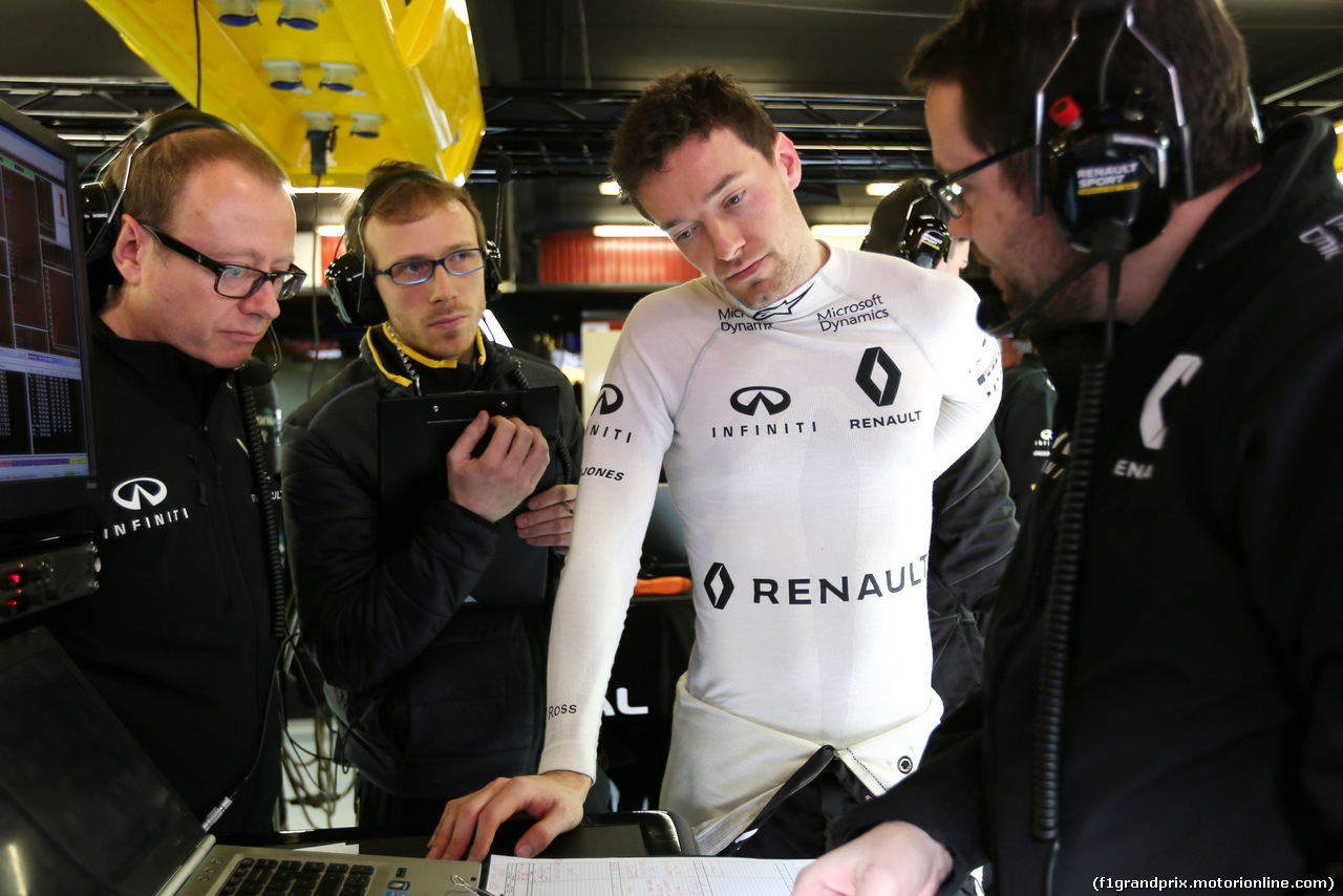 TEST F1 BARCELLONA 23 FEBBRAIO, Mark Slade (GBR), Renault Sport F1 Team, Jolyon Palmer (GBR), Renault Sport F1 Team e Julien Simon-Chautemps
