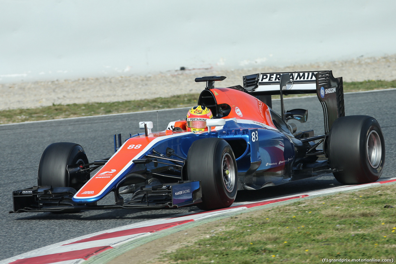 TEST F1 BARCELLONA 24 FEBBRAIO, Rio Haryanto (IDN) Manor Racing MRT05.
24.02.2016.