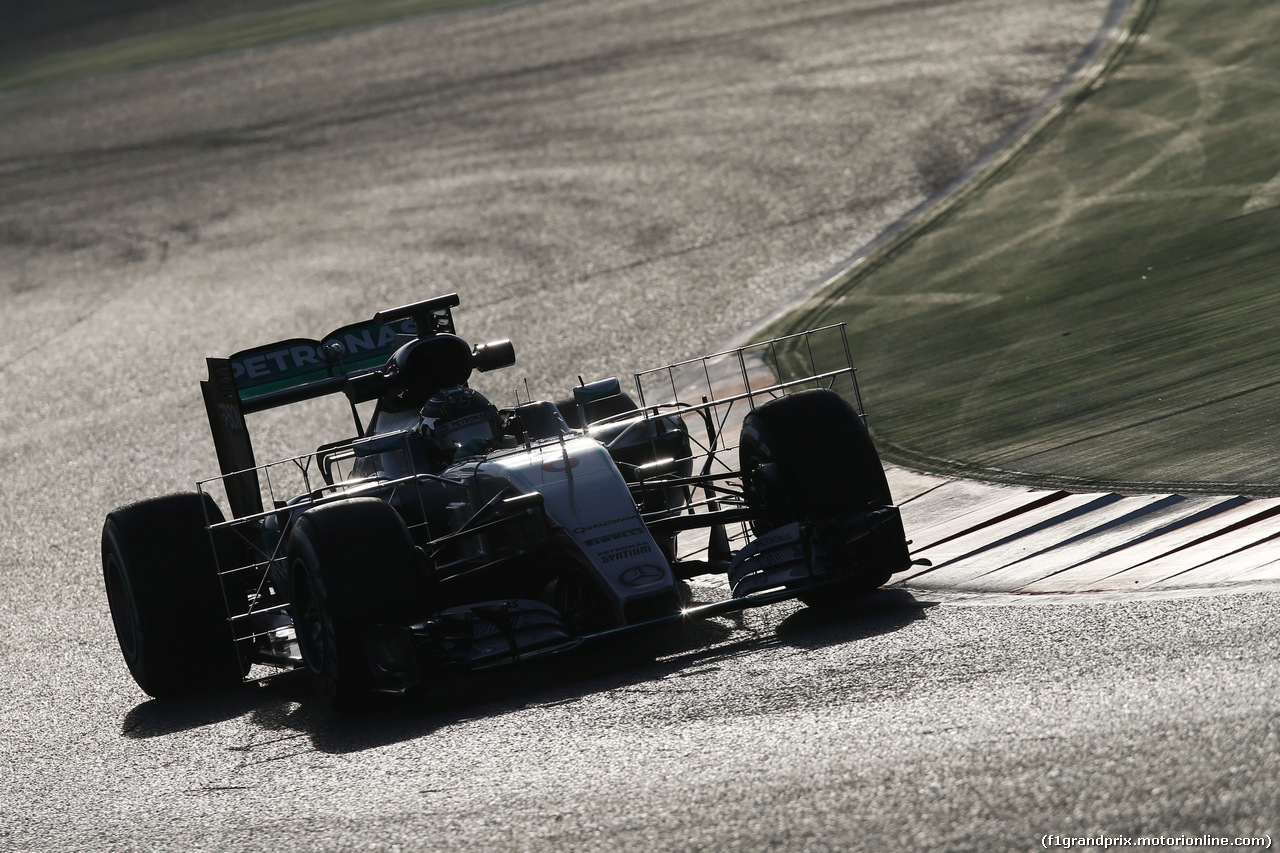 TEST F1 BARCELLONA 24 FEBBRAIO, Nico Rosberg (GER) Mercedes AMG F1 W07 Hybrid running sensor equipment.
24.02.2016.