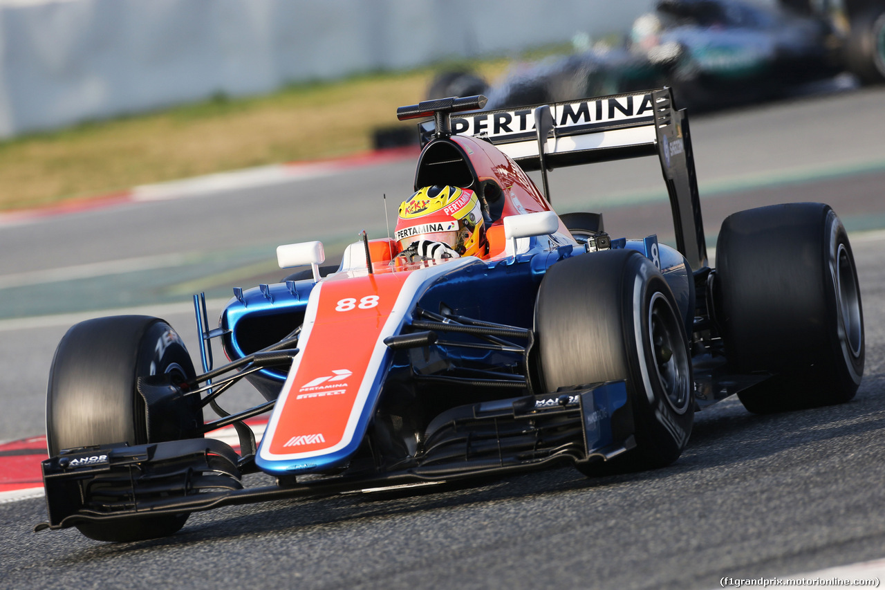 TEST F1 BARCELLONA 25 FEBBRAIO, Rio Haryanto (IDN) Manor Racing MRT05.
25.02.2016.