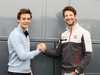 TEST F1 BARCELLONA 2 MARZO, (L to R): Louis Deletraz (SUI) Renault Sport Academy Driver with Romain Grosjean (FRA) Haas F1 Team.
02.03.2016.