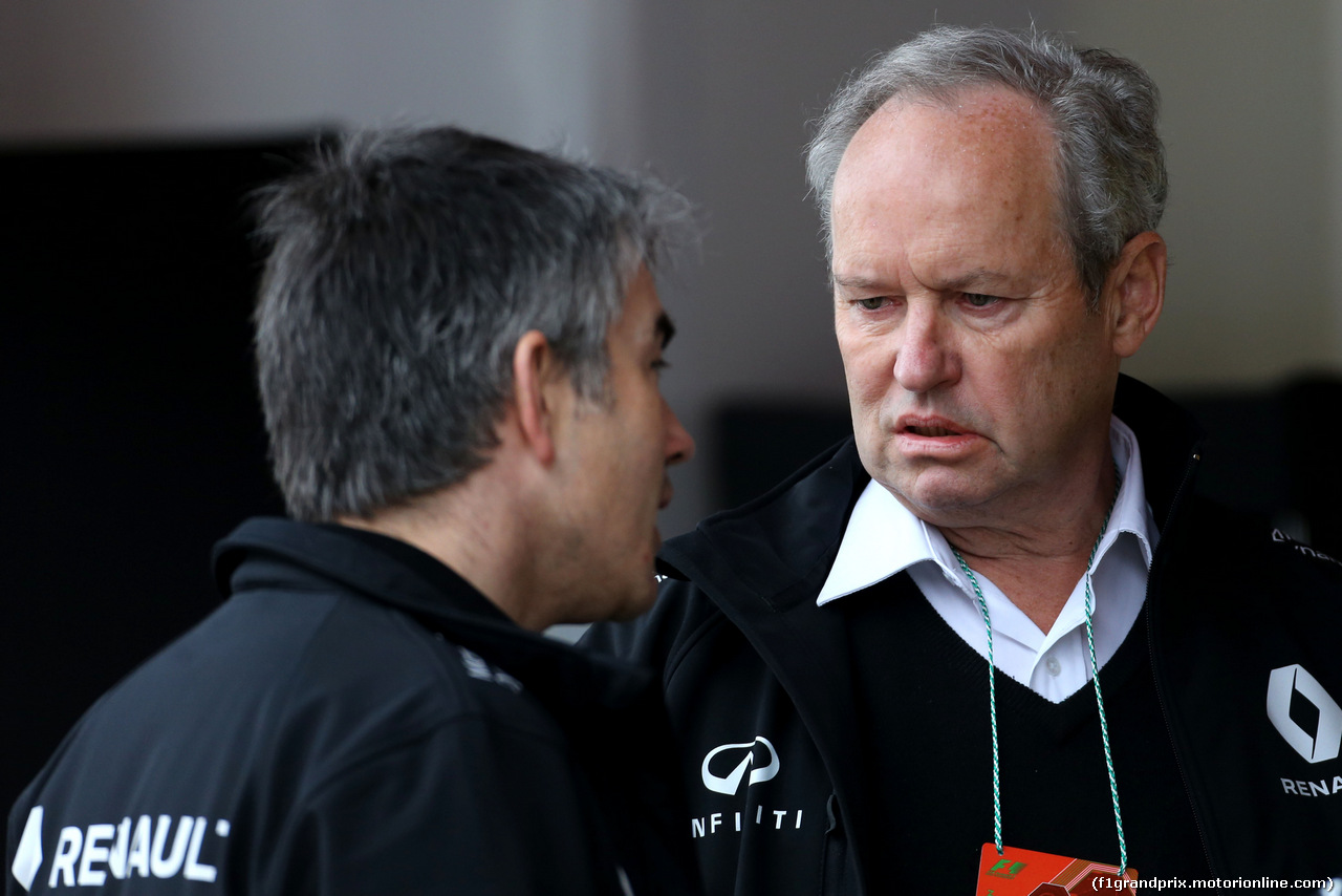 TEST F1 BARCELLONA 2 MARZO, Jerome Stoll (FRA) Renault Sport F1 President  e Nick Chester (GBR), Technical Director, Renault Sport F1 Team  
02.03.2016.