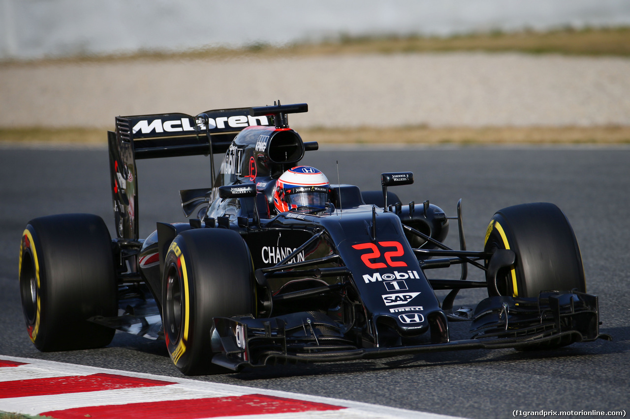 TEST F1 BARCELLONA 2 MARZO, Jenson Button (GBR) McLaren MP4-31.
02.03.2016.
