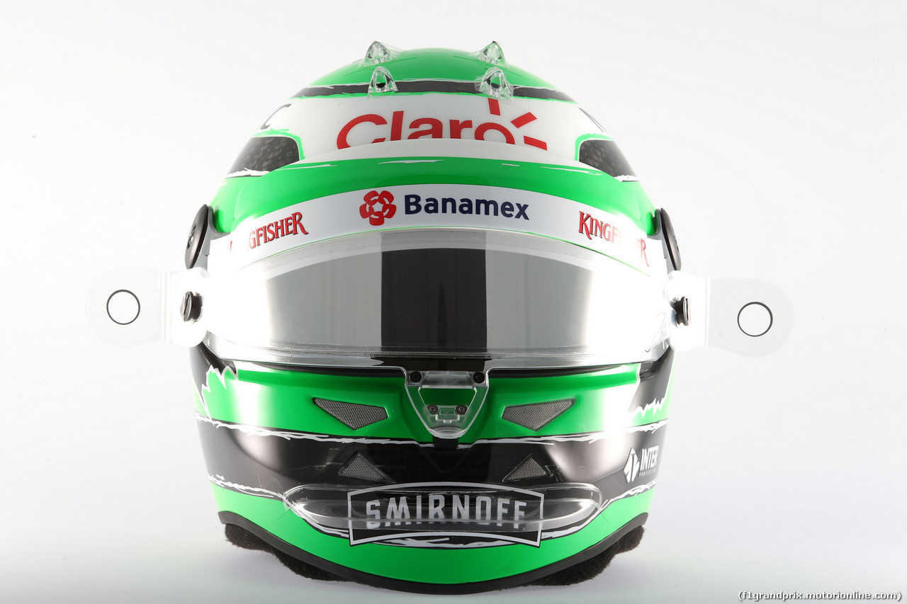 TEST F1 BARCELLONA 2 MARZO, The helmet of Nico Hulkenberg (GER) Sahara Force India F1.
02.03.2016.