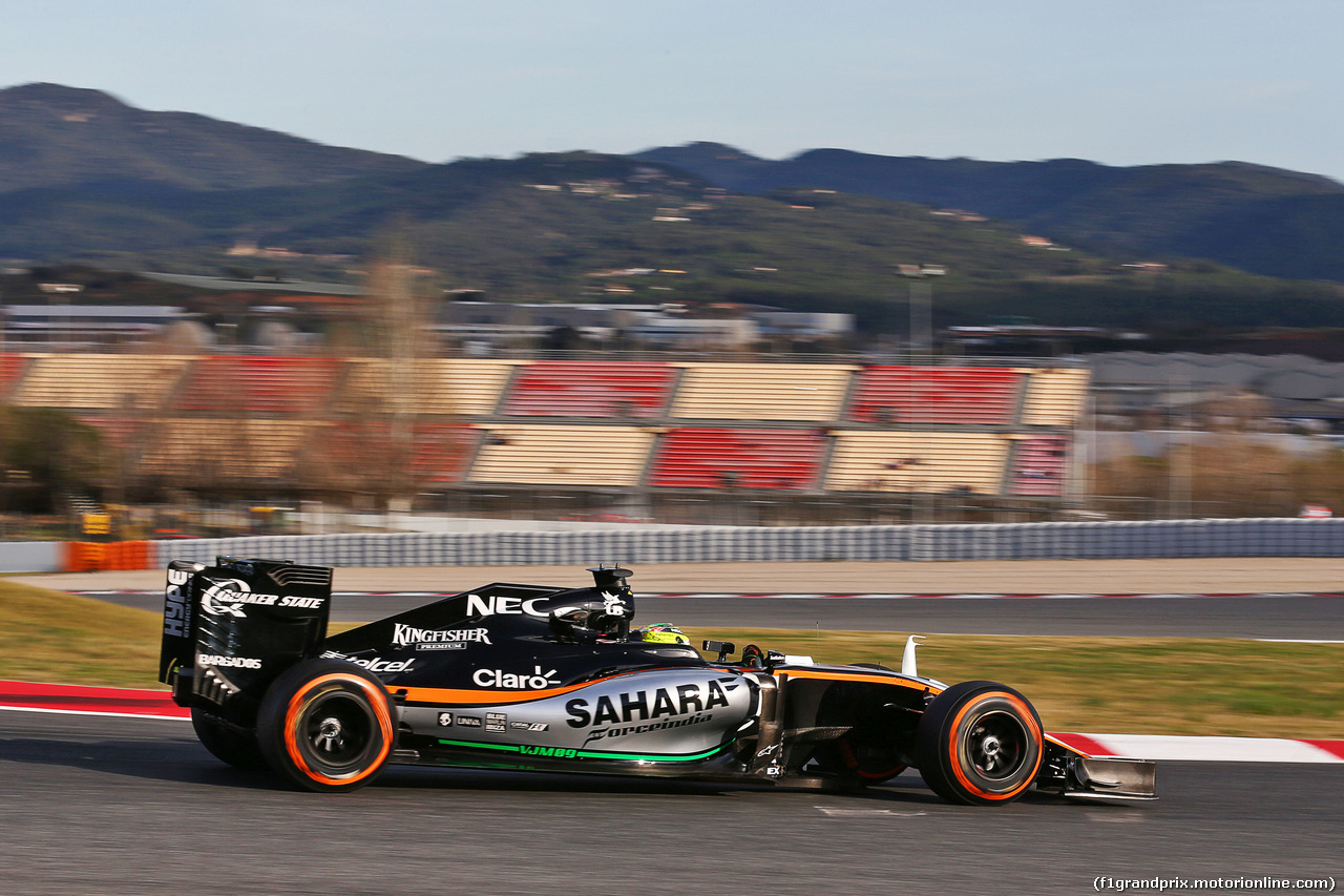 TEST F1 BARCELLONA 2 MARZO, Sergio Perez (MEX) Sahara Force India F1 VJM09.
02.03.2016.