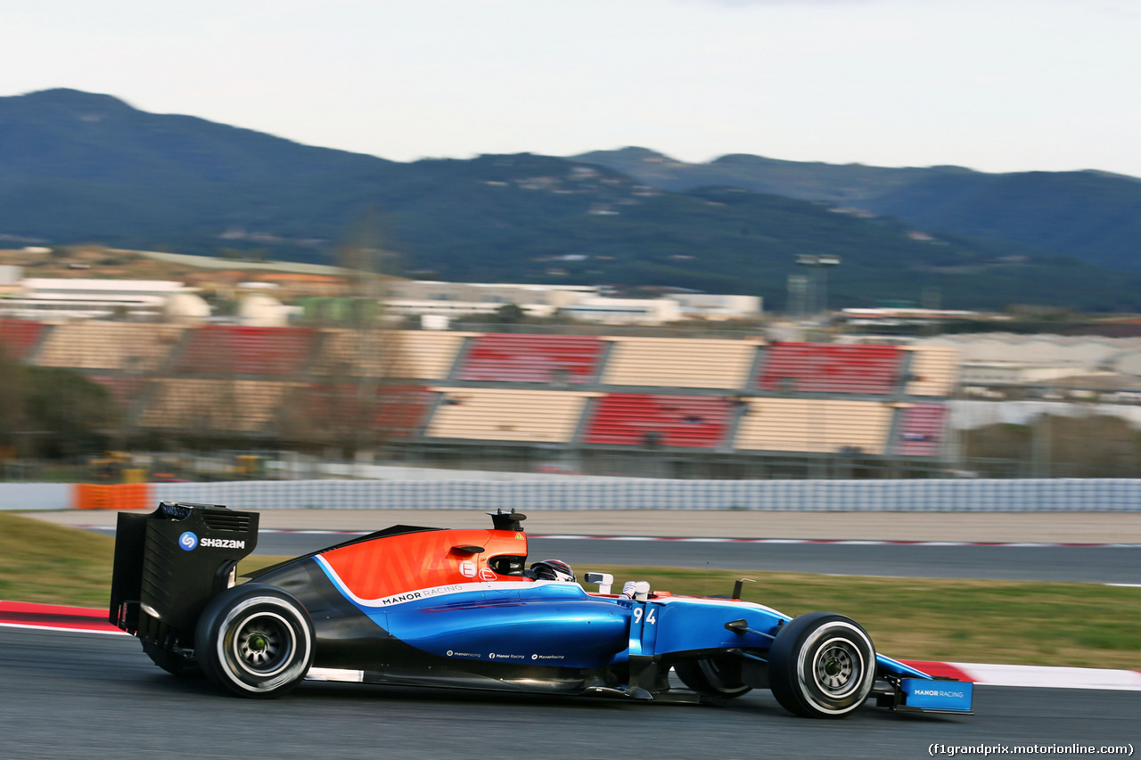 TEST F1 BARCELLONA 2 MARZO, Pascal Wehrlein (GER) Manor Racing MRT05.
02.03.2016.