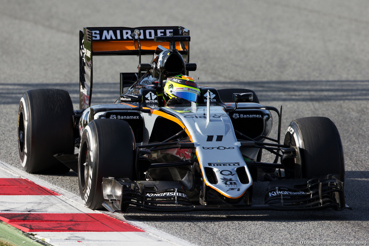TEST F1 BARCELLONA 2 MARZO, Sergio Perez (MEX) Sahara Force India F1 VJM09.
02.03.2016.