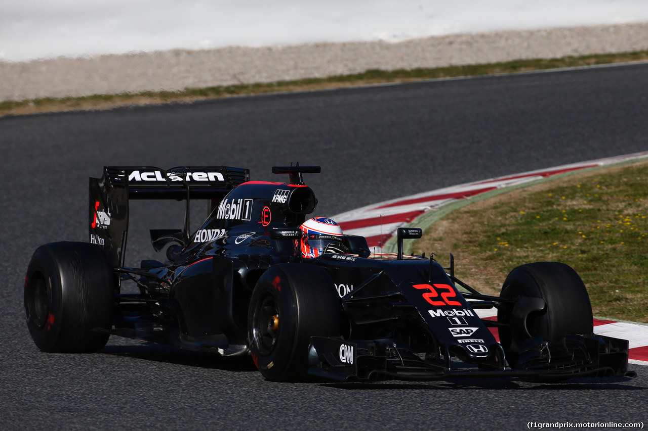 TEST F1 BARCELLONA 2 MARZO, Jenson Button (GBR) McLaren Honda F1 Team MP4-31.
02.03.2016.