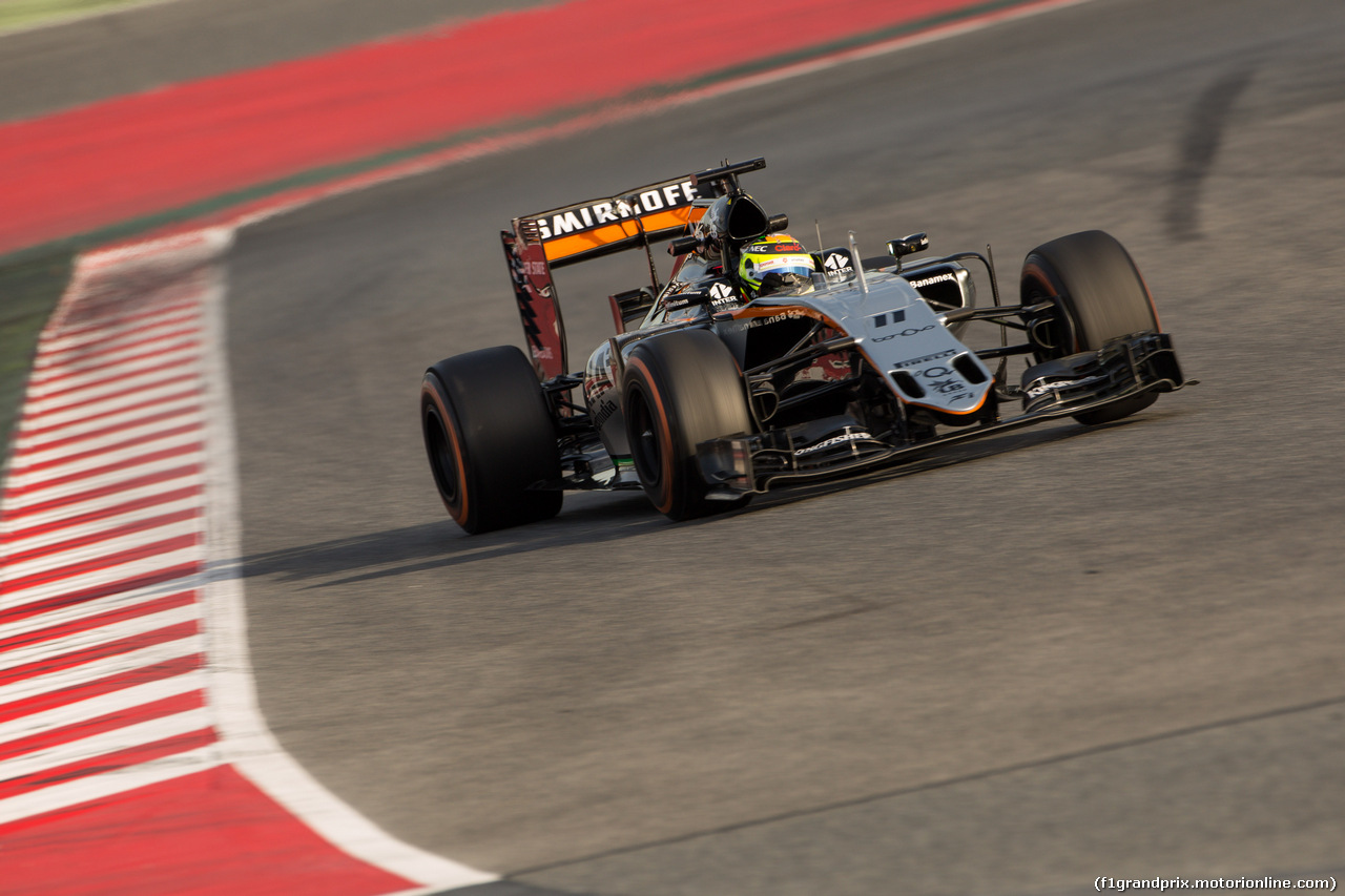 TEST F1 BARCELLONA 2 MARZO, Sergio Perez (MEX) Sahara Force India F1 VJM09.
02.03.2016.