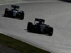 TEST F1 BARCELLONA 3 MARZO, Jolyon Palmer (GBR), Renault Sport F1 Team e Lewis Hamilton (GBR), Mercedes AMG F1 Team 
03.03.2016.