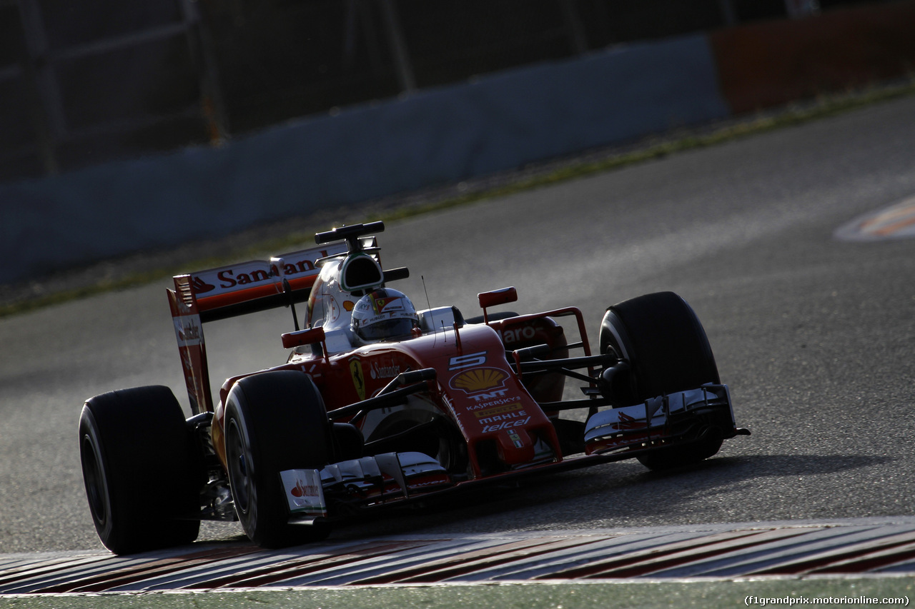 TEST F1 BARCELLONA 3 MARZO, Sebastian Vettel (GER) Ferrari SF16-H