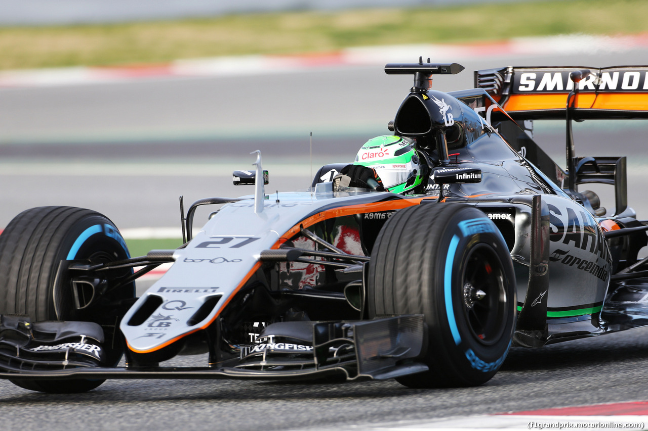 TEST F1 BARCELLONA 3 MARZO, Nico Hulkenberg (GER) Sahara Force India F1 VJM09.
03.03.2016.