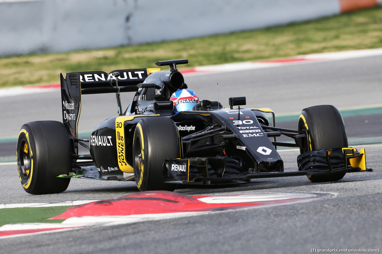 TEST F1 BARCELLONA 3 MARZO, Jolyon Palmer (GBR) Renault Sport F1 Team RS16.
03.03.2016. F