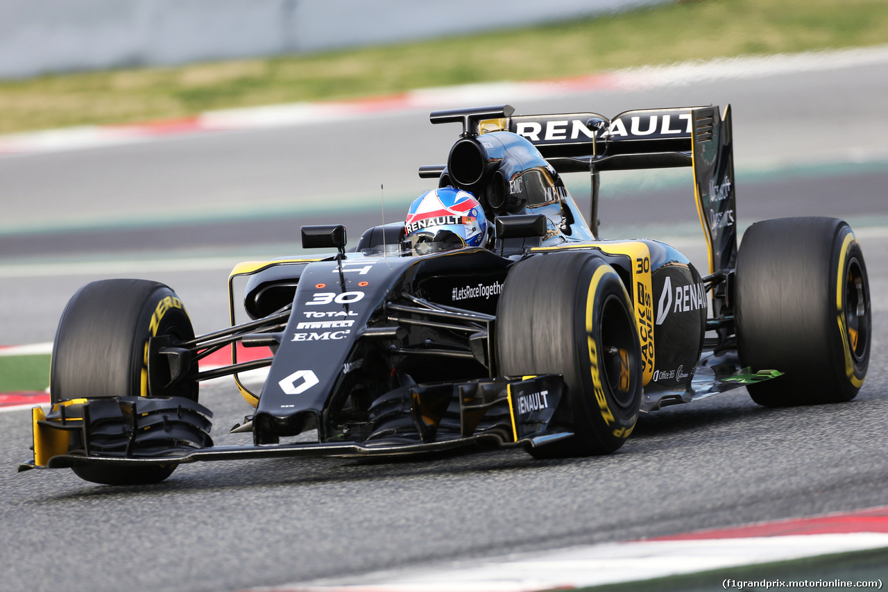 TEST F1 BARCELLONA 3 MARZO, Jolyon Palmer (GBR) Renault Sport F1 Team RS16.
03.03.2016. F