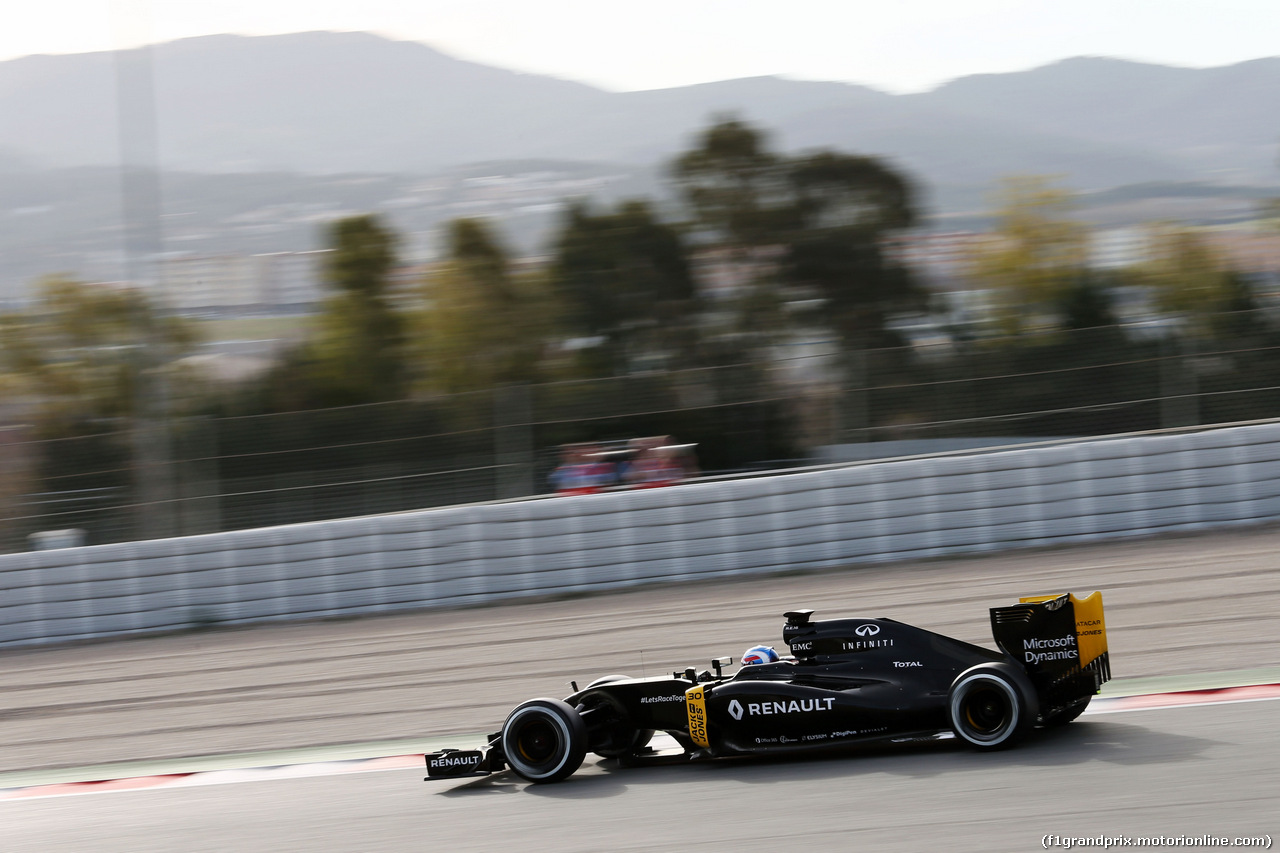 TEST F1 BARCELLONA 3 MARZO, Jolyon Palmer (GBR) Renault Sport F1 Team RS16.
03.03.2016.