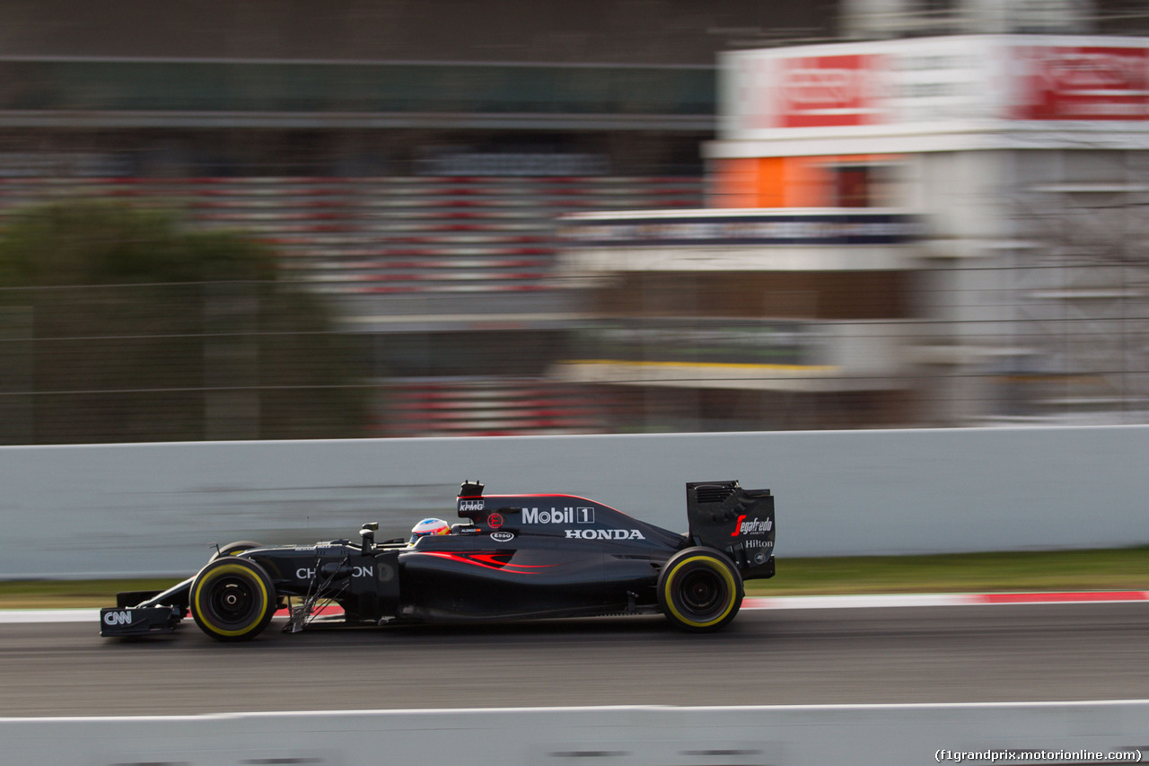 TEST F1 BARCELLONA 3 MARZO, Fernando Alonso (ESP) McLaren MP4-31.
03.03.2016.