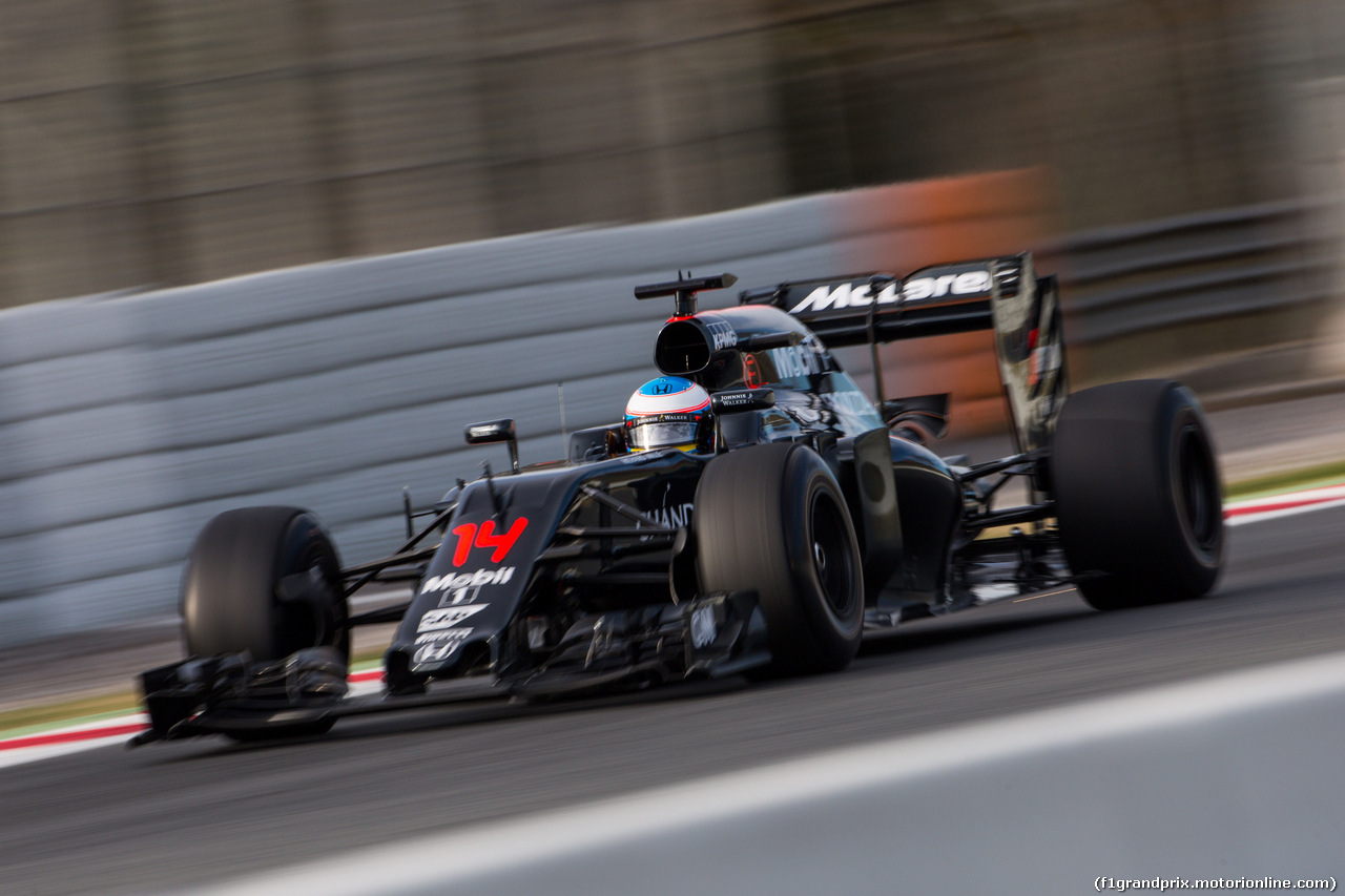 TEST F1 BARCELLONA 3 MARZO, Fernando Alonso (ESP) McLaren MP4-31.
03.03.2016.