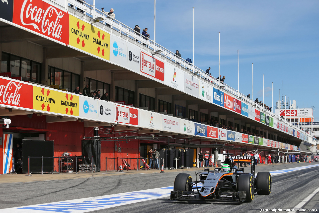TEST F1 BARCELLONA 3 MARZO, Nico Hulkenberg (GER) Sahara Force India F1 VJM09.
03.03.2016.