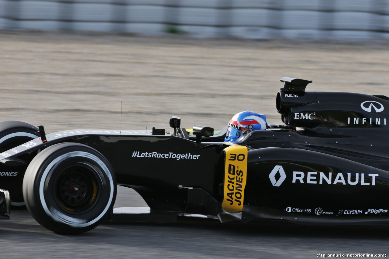 TEST F1 BARCELLONA 3 MARZO, Jolyon Palmer (GBR) Renault Sport F1 Team RS16.
03.03.2016.