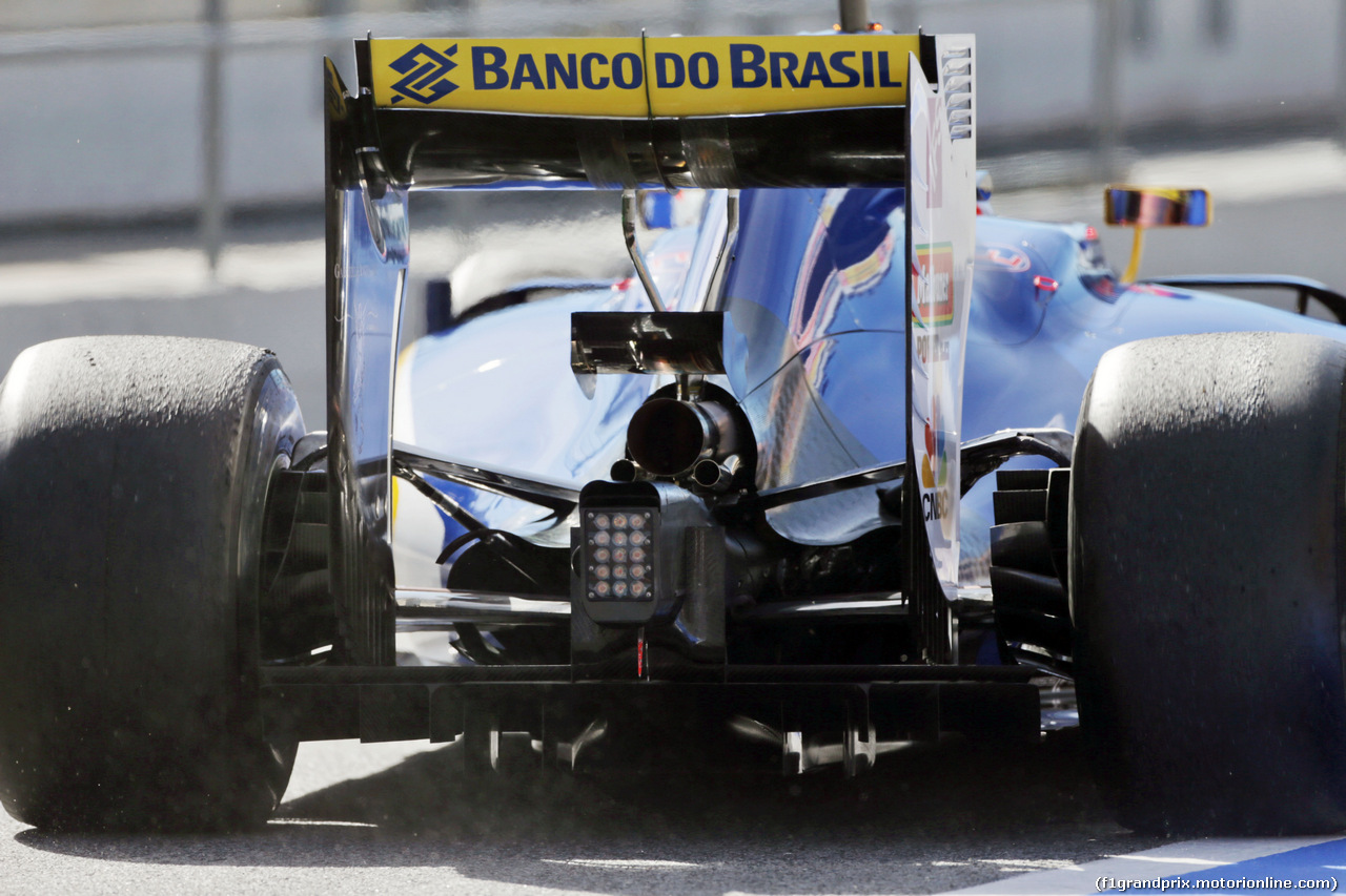 TEST F1 BARCELLONA 3 MARZO, Felipe Nasr (BRA) Sauber C35 rear wing e rear diffuser detail.
03.03.2016.