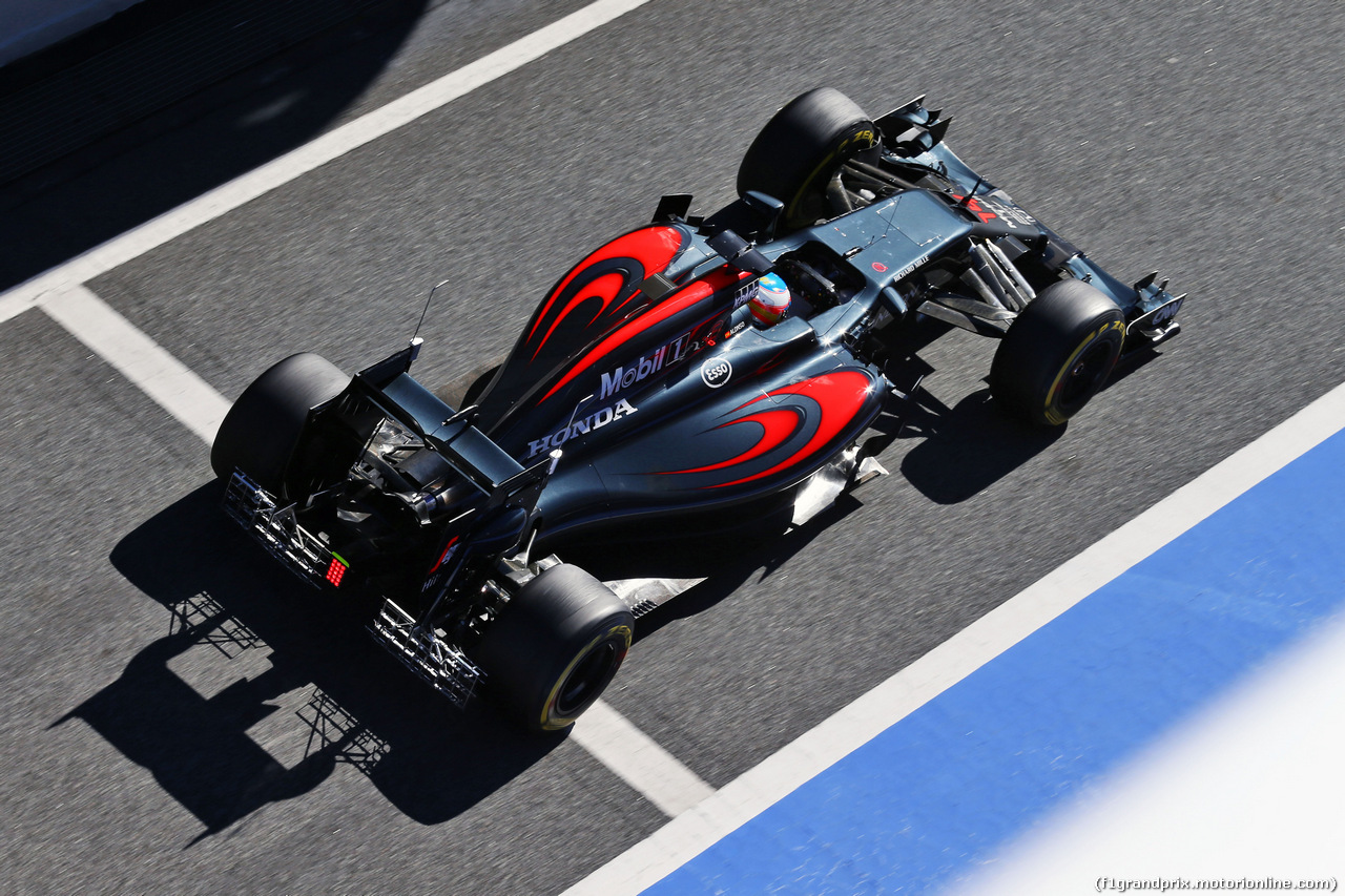 TEST F1 BARCELLONA 3 MARZO, Fernando Alonso (ESP) McLaren MP4-31.
03.03.2016.
