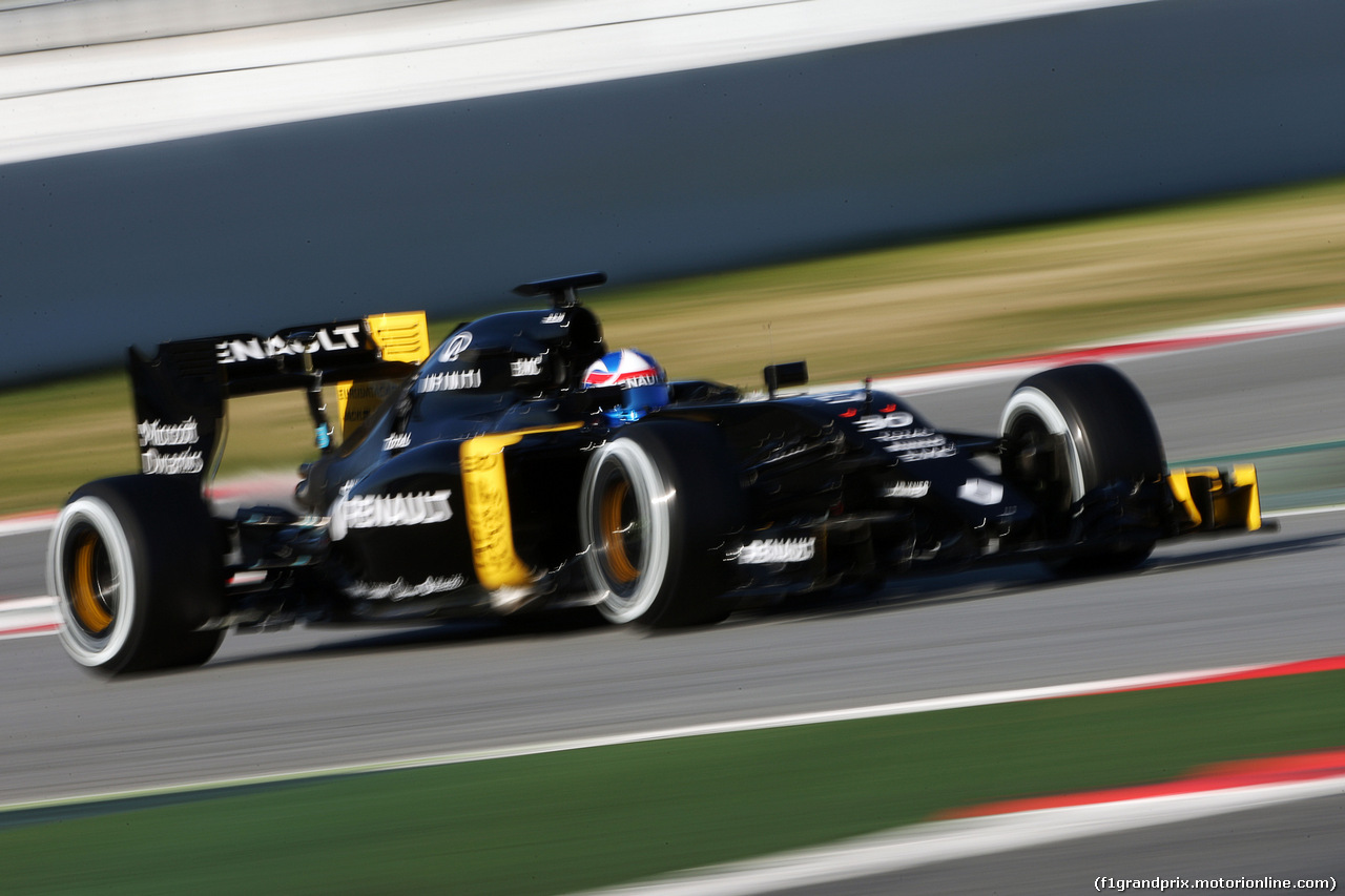 TEST F1 BARCELLONA 4 MARZO, Jolyon Palmer (GBR) Renault Sport F1 Team RS16.
04.03.2016.