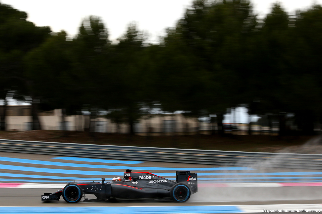 TEST F1 PIRELLI 25 GENNAIO PAUL RICARD, Stoffel Vandoorne (BEL), third driver, McLaren F1 Team 
25.01.2016.