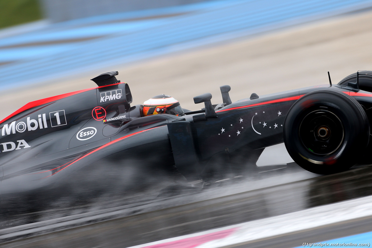 TEST F1 PIRELLI 25 GENNAIO PAUL RICARD, Stoffel Vandoorne (BEL), third driver, McLaren F1 Team 
25.01.2016.