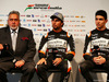 FORCE INDIA VJM10, (L to R): Dr. Vijay Mallya (IND) Sahara Force India F1 Team Owner with Sergio Perez (MEX) Sahara Force India F1 e Esteban Ocon (FRA) Sahara Force India F1 Team.
22.02.2017.