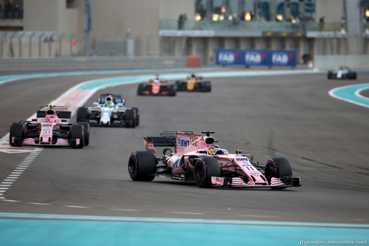 GP ABU DHABI, 26.11.2017 - Gara, Sergio Perez (MEX) Sahara Force India F1 VJM010