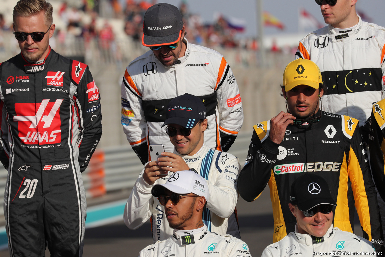GP ABU DHABI, 26.11.2017 - End of year F1 drivers's photograph, Felipe Massa (BRA) Williams FW40