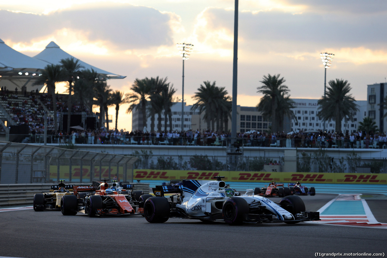 GP ABU DHABI, 26.11.2017 - Gara, Felipe Massa (BRA) Williams FW40