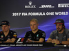GP ABU DHABI, 23.11.2017 -  Conferenza Stampa, Max Verstappen (NED) Red Bull Racing RB13, Valtteri Bottas (FIN) Mercedes AMG F1 W08 e Fernando Alonso (ESP) McLaren MCL32