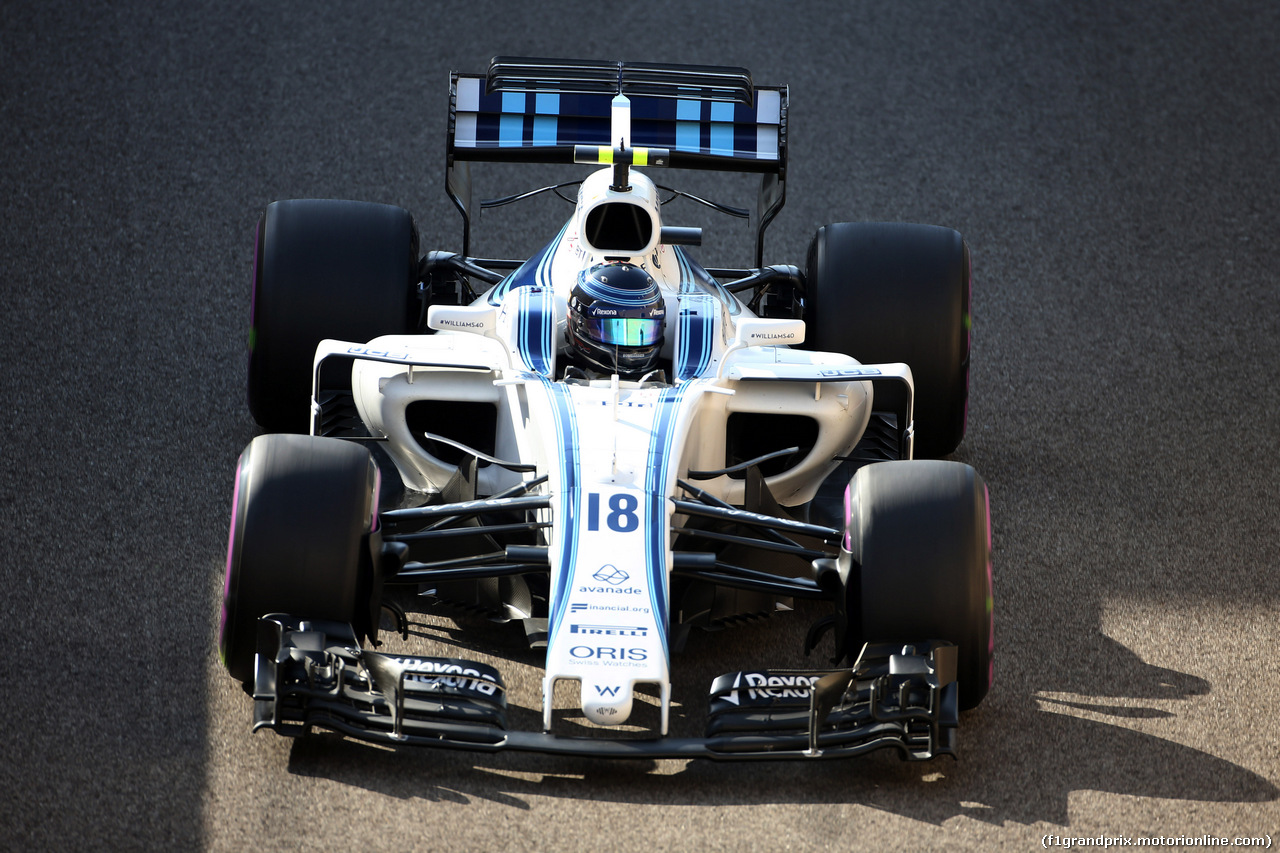 GP ABU DHABI, 25.11.2017 - Prove Libere 3, Lance Stroll (CDN) Williams FW40