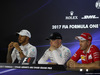 GP ABU DHABI, 25.11.2017 - Qualifiche, Conferenza Stampa, Lewis Hamilton (GBR) Mercedes AMG F1 W08, Valtteri Bottas (FIN) Mercedes AMG F1 W08 e Sebastian Vettel (GER) Ferrari SF70H