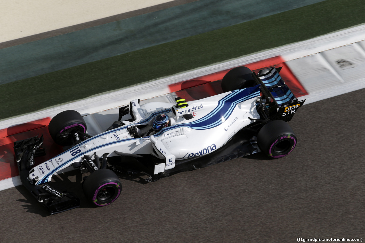 GP ABU DHABI, 24.11.2017 - Prove Libere 1, Lance Stroll (CDN) Williams FW40