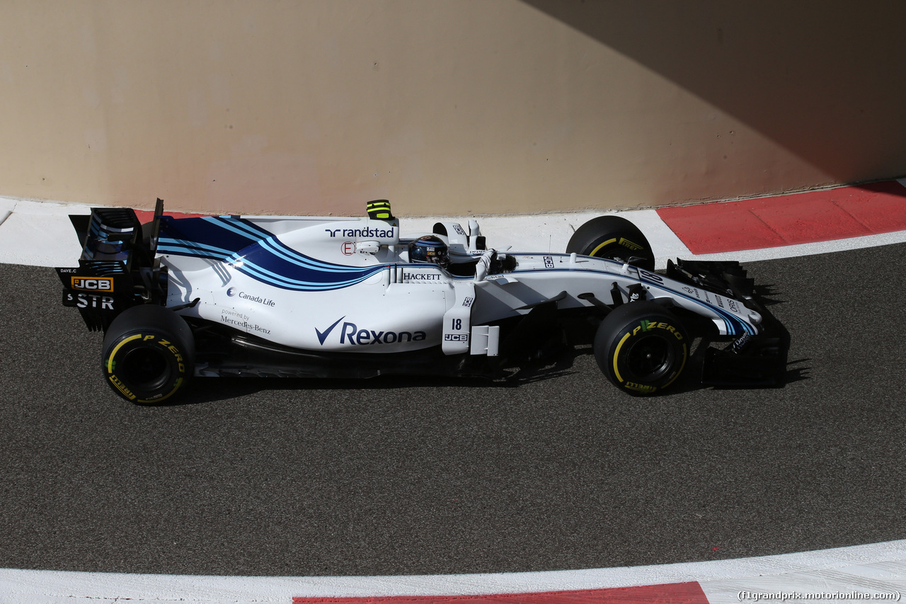 GP ABU DHABI, 24.11.2017 - Prove Libere 1, Lance Stroll (CDN) Williams FW40