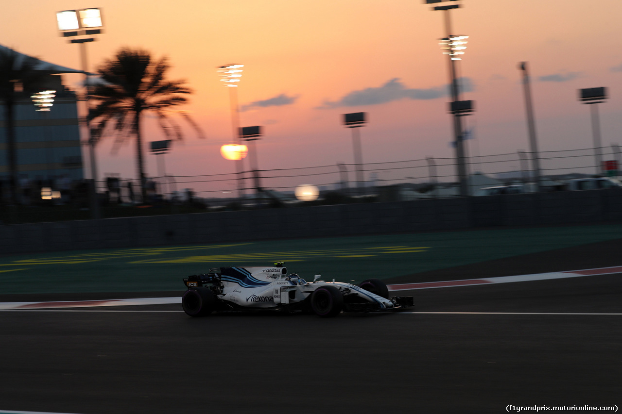 GP ABU DHABI, 24.11.2017 - Prove Libere 2, Lance Stroll (CDN) Williams FW40