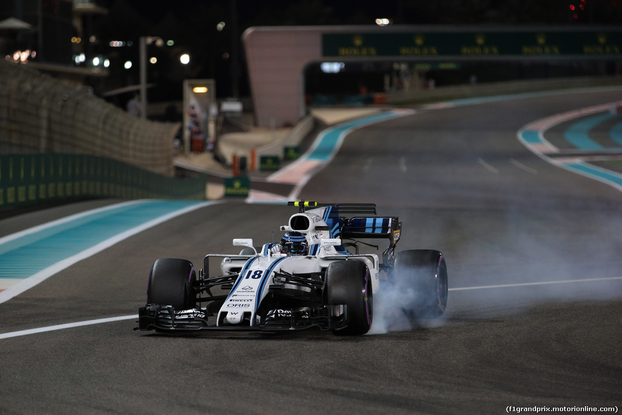 GP ABU DHABI, 24.11.2017 - Prove Libere 2, Lance Stroll (CDN) Williams FW40