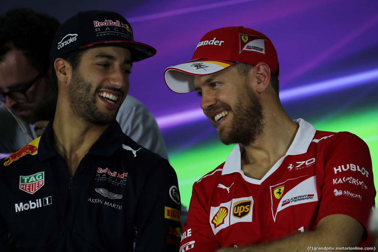GP AUSTRALIA, 23.03.2017 - Conferenza Stampa, Daniel Ricciardo (AUS) Red Bull Racing RB13 e Sebastian Vettel (GER) Ferrari SF70H