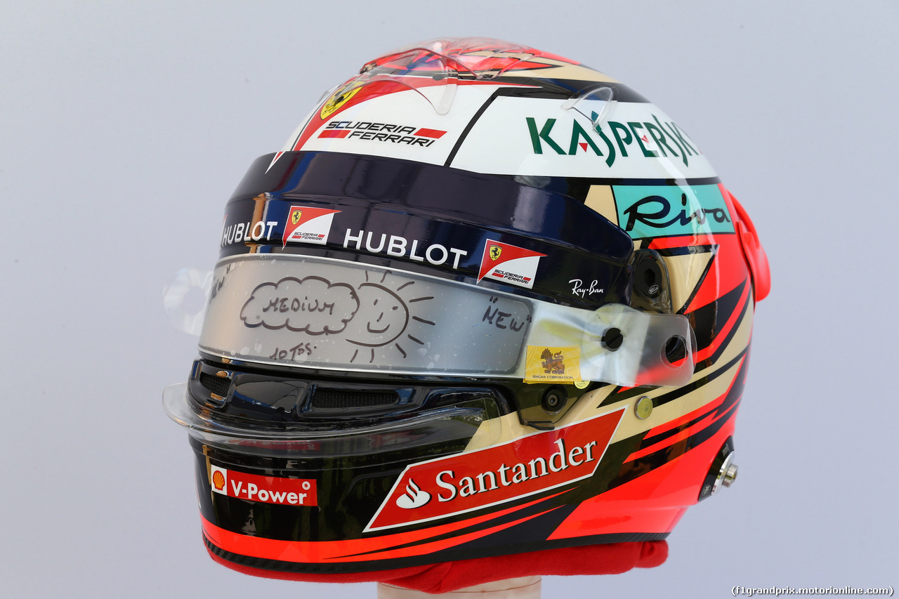GP AUSTRALIA, 23.03.2017 - Kimi Raikkonen (FIN) Ferrari SF70H helmet
