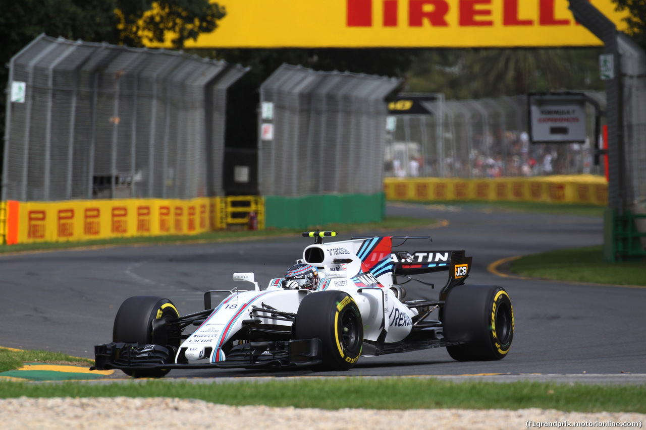 GP AUSTRALIA, 24.03.2017 - Prove Libere 1, Lance Stroll (CDN) Williams FW40