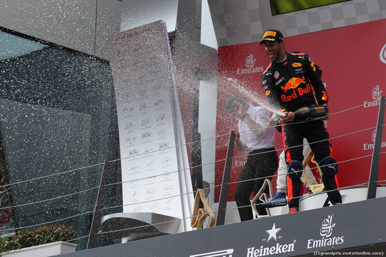 GP AUSTRIA, 09.07.2017- podium, 3rd Daniel Ricciardo (AUS) Red Bull Racing RB13