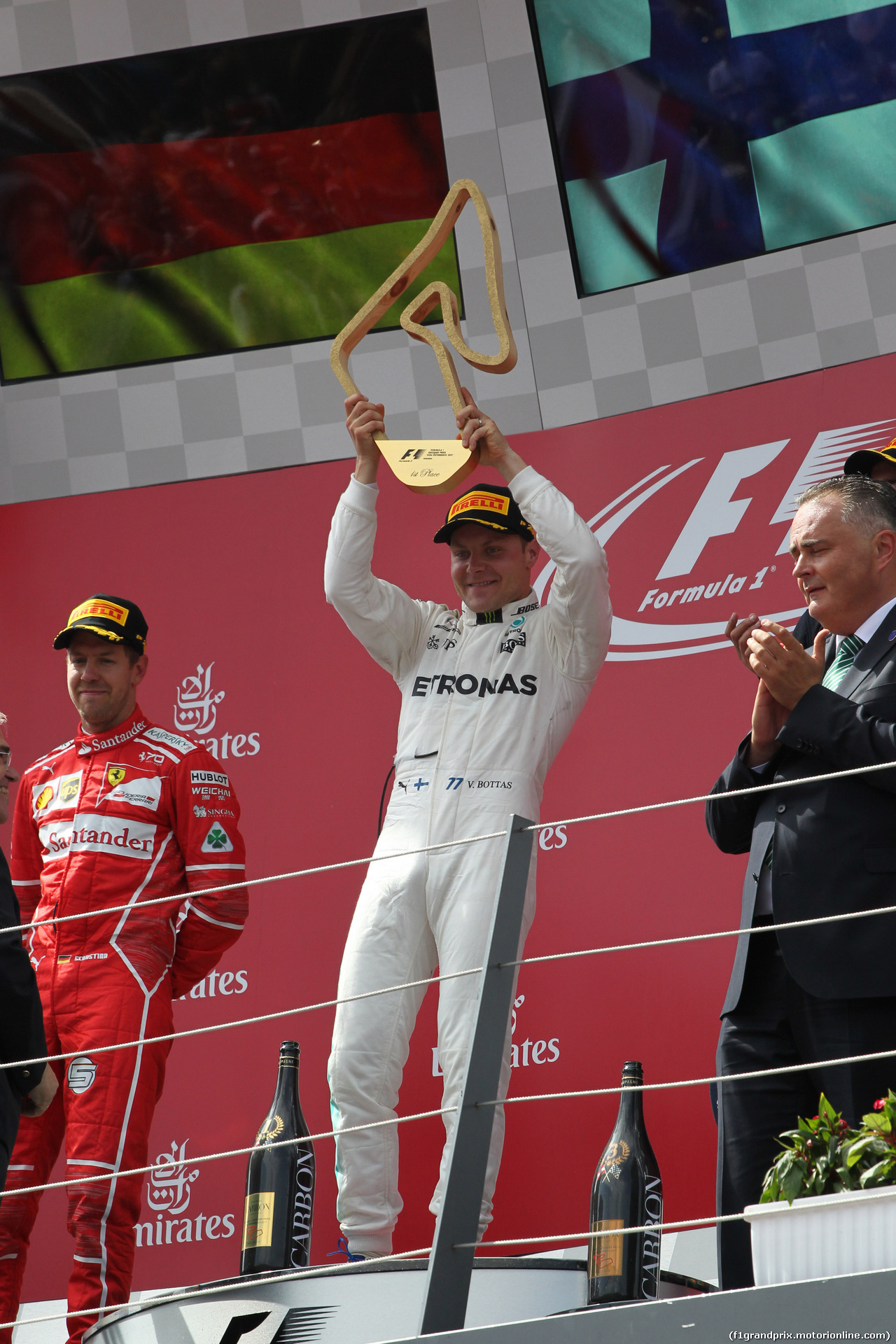 GP AUSTRIA, 09.07.2017- Podium, winner Valtteri Bottas (FIN) Mercedes AMG F1 W08