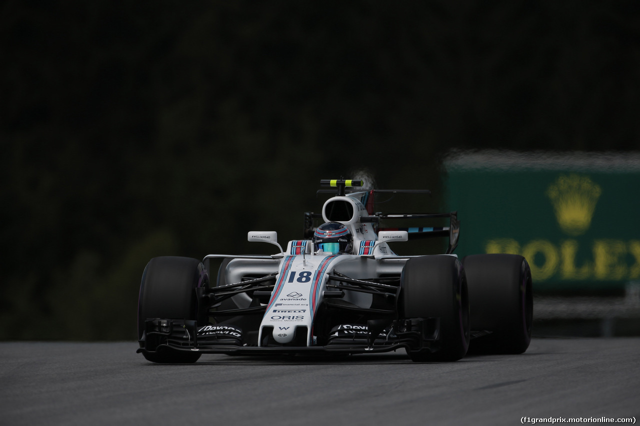 GP AUSTRIA, 08.07.2017- Free practice 3, Lance Stroll (CDN) Williams FW40