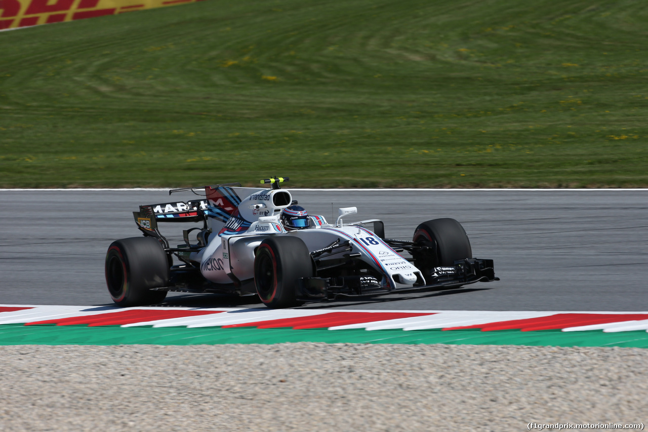 GP AUSTRIA, 07.07.2017- Prove Libere 1, Lance Stroll (CDN) Williams FW40