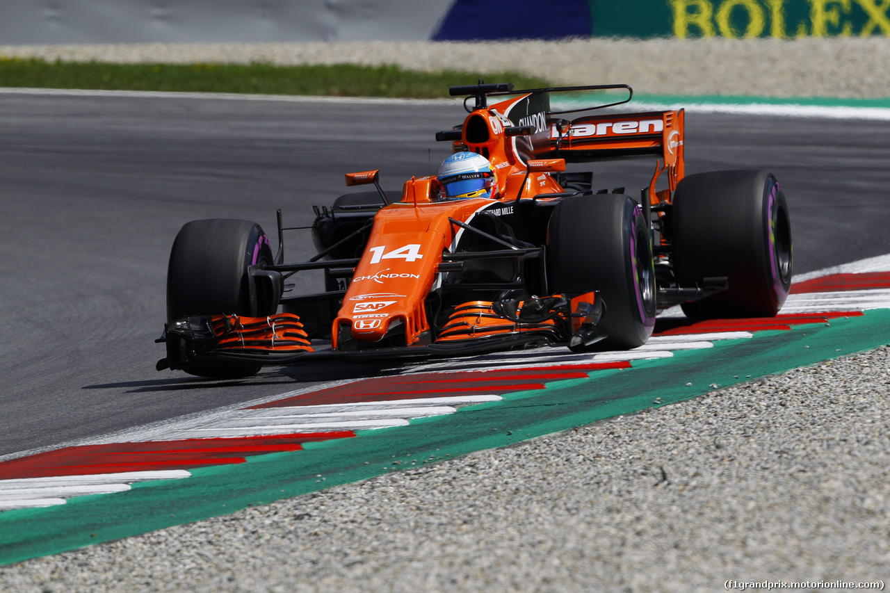 GP AUSTRIA, 07.07.2017- Prove Libere 1, Fernando Alonso (ESP) McLaren Honda MCL32