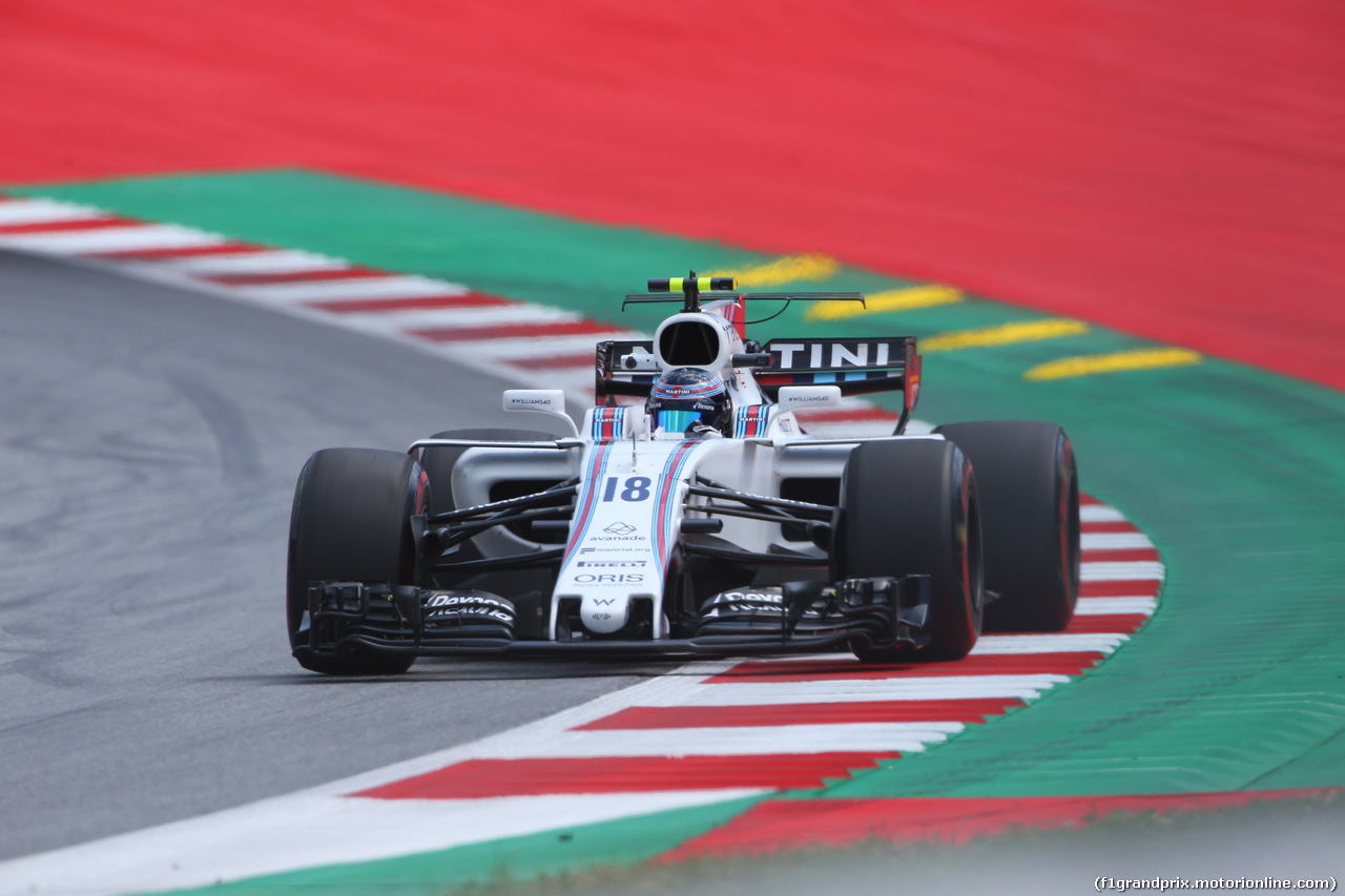 GP AUSTRIA, 07.07.2017- Prove Libere 1, Lance Stroll (CDN) Williams FW40