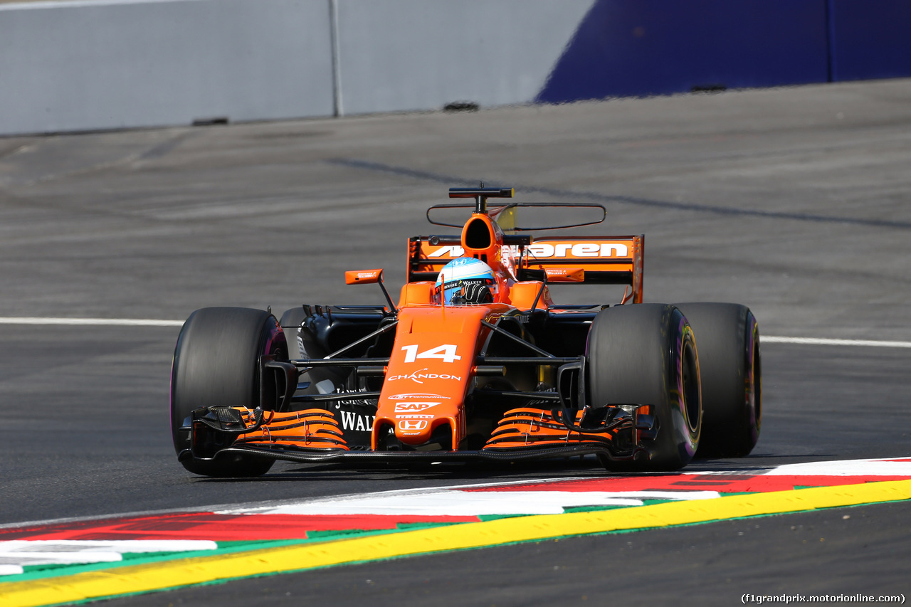 GP AUSTRIA, 07.07.2017- Prove Libere 1, Fernando Alonso (ESP) McLaren Honda MCL32