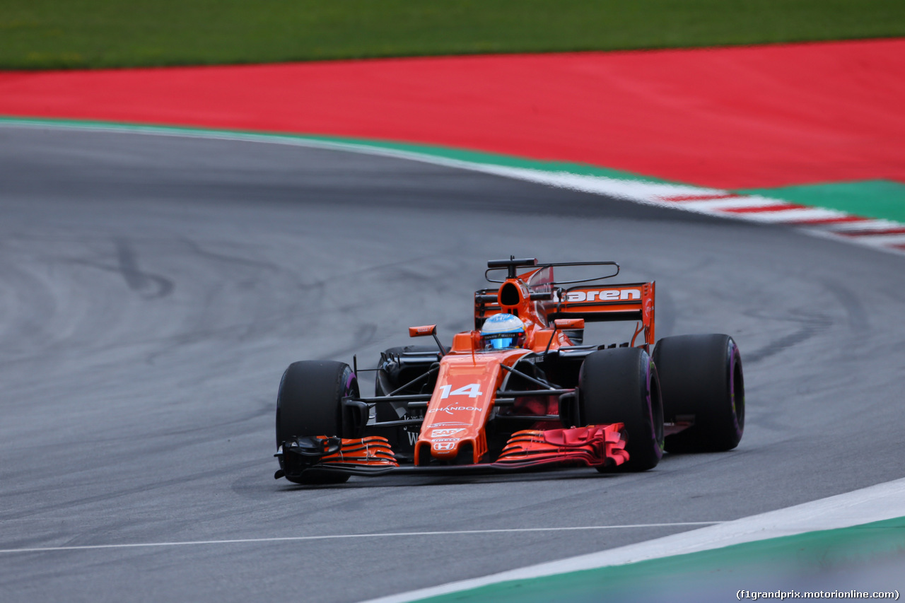 GP AUSTRIA, 07.07.2017- Prove Libere 1, Fernando Alonso (ESP) McLaren Honda MCL32